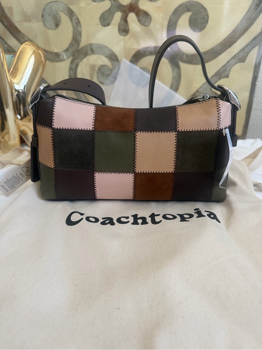 NWT Coachtopia Alter/Ego Small Slouchy Shoulder Bag in Olive multi
